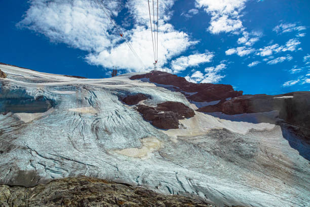 vista aérea del glaciar titlis suiza - aletsch glacier fotografías e imágenes de stock