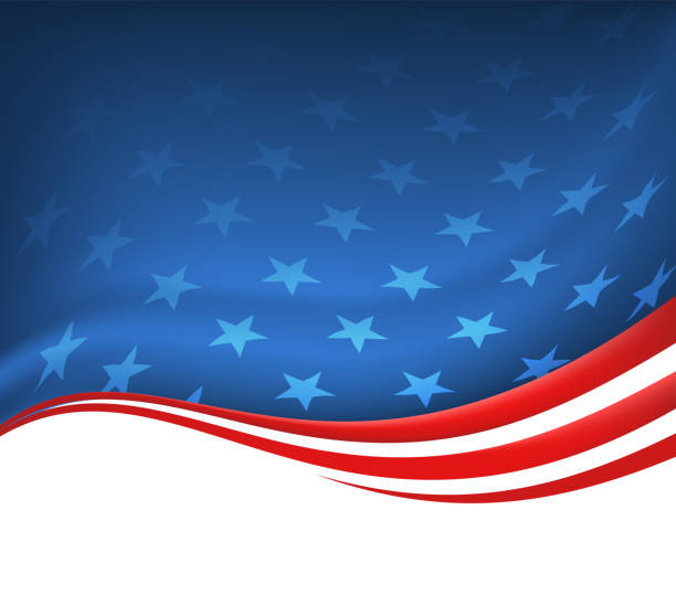 성조기 및 줄무늬 플래그 - patriotism fourth of july backgrounds american flag stock illustrations