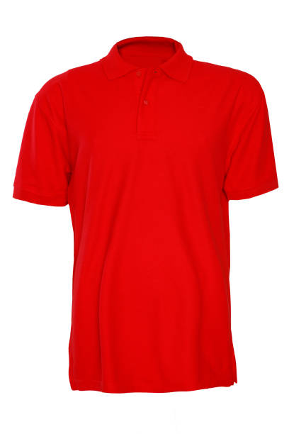 istock red t-shirt on white isolated background with place for text. Mockup template for adding your content. 1318839373