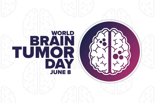 World Brain Tumor Day. June 8. Holiday concept. Template for background, banner, card, poster with text inscription. Vector EPS10 illustration. World Brain Tumor Day. June 8. Holiday concept. Template for background, banner, card, poster with text inscription. Vector EPS10 illustration brain tumour stock illustrations
