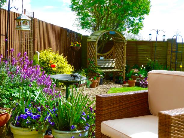 istock Tranquil garden scene in summer 1318844201