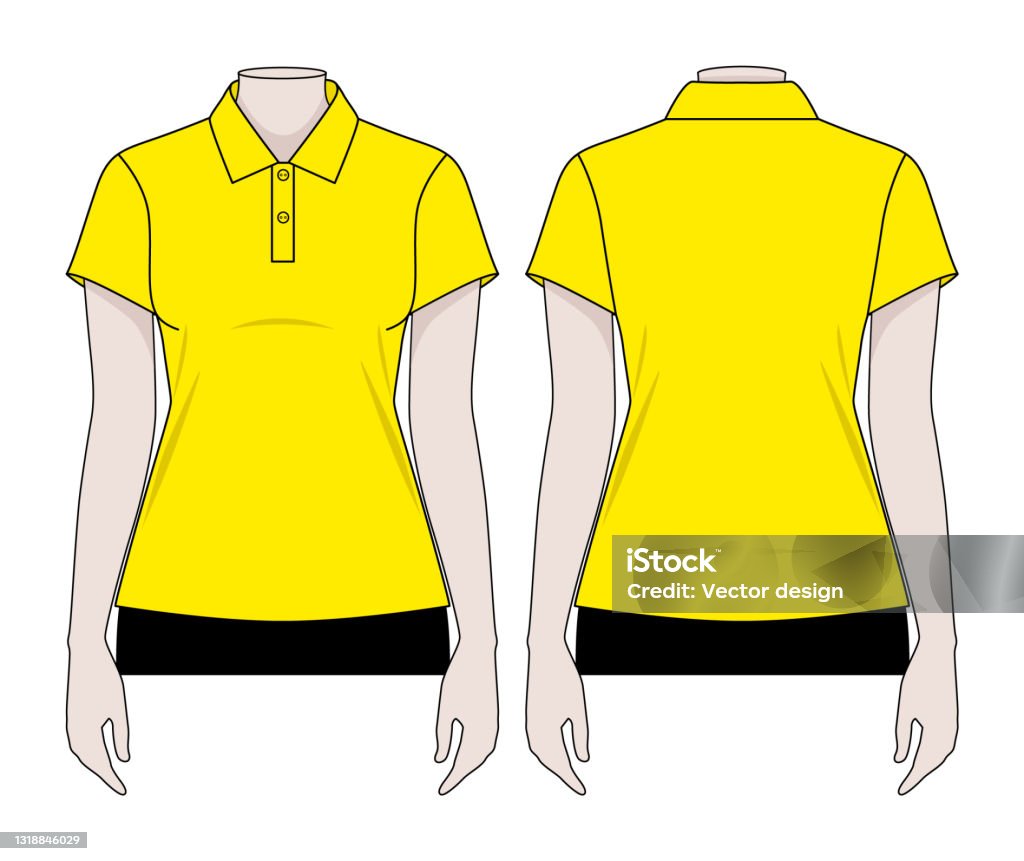 Rå Begravelse Hellere Womens Blank Yellow Short Sleeves Polo Shirt Template Vector Stock  Illustration - Download Image Now - iStock