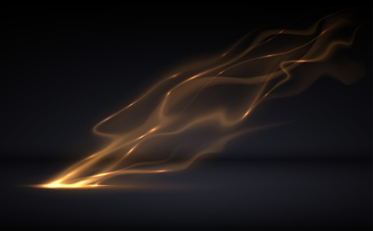 Abstract gold light smoke effect in vector
