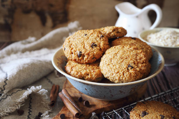 istock Oatmeal cookies with chocolate drops 1318851361