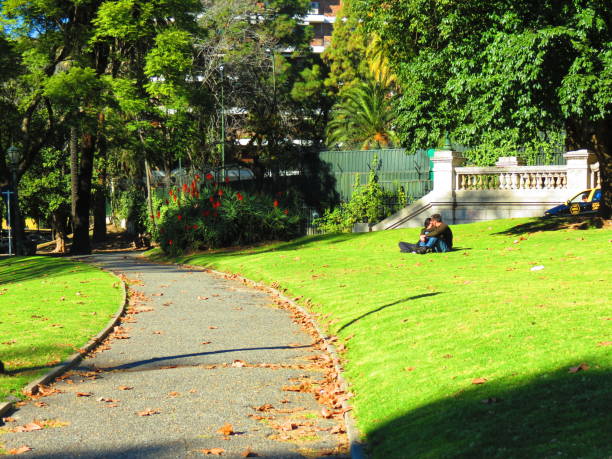Buenos Aires, Argentina -June 29 , 2018  Public park in Recoleta district in capital city.