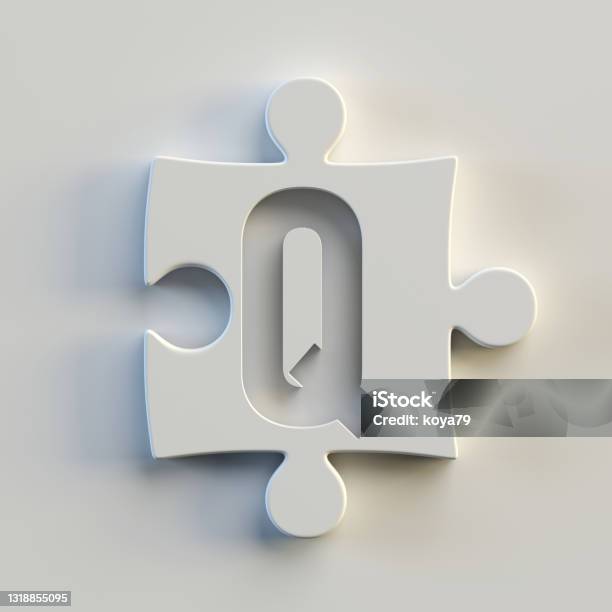 Jigsaw Font 3d Rendering Puzzle Piece Letter Q Stock Photo - Download Image Now - Letter Q, Jigsaw Puzzle, Puzzle