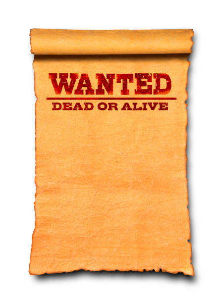 pôster procurado - wanted poster paper wild west burnt - fotografias e filmes do acervo