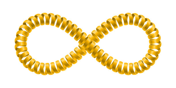 istock Infinity sign made of spiral telephone cable. Symbol of communications and connections. Vector isolated realistic illustration. 1318863471