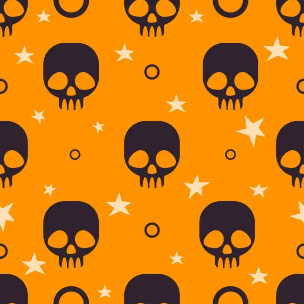 Vector illustration of Halloween seamless pattern background. vector cartoon illustration