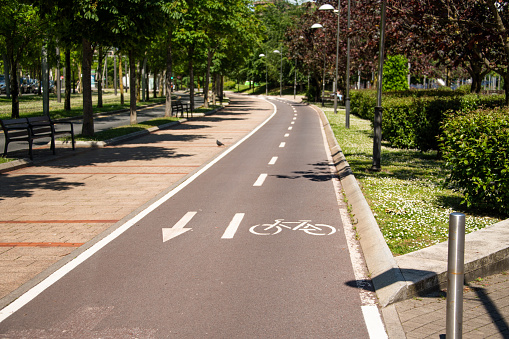 A bike lane in a city