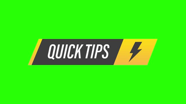 Quick Tips badge, banner  with light bulb and speech bubble isolated on white background. Motion graphics.