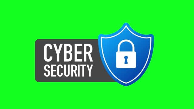 cyber security  logo with shield and check mark. Motion graphics.