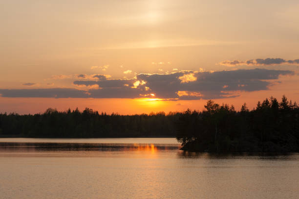 istock dravatic sunset over the lake 1318870131