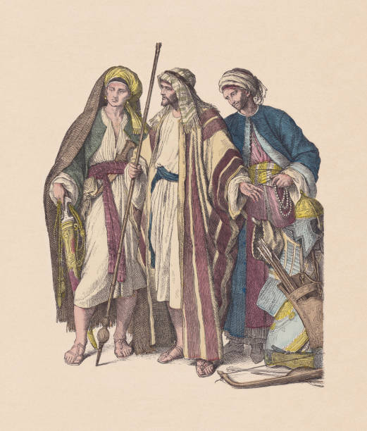 istock 4th-6th century, Arab men, hand-colored wood engraving, published ca. 1880 1318871683