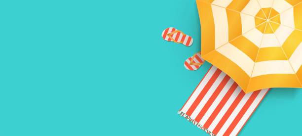 letnia koncepcja plaży. szablon projektu wakacji na plakat promocyjny, baner internetowy, media społecznościowe i aplikacje mobilne. - holiday stock illustrations