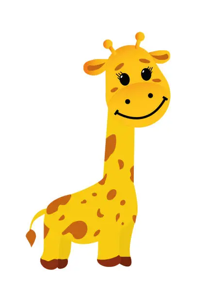 Vector illustration of Funny smiling Giraffe - Vector illustration isolated