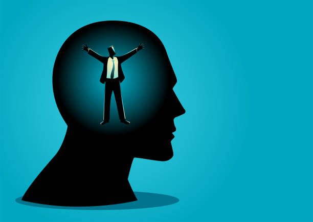 istock Businessman in human head opening his arms 1318876701
