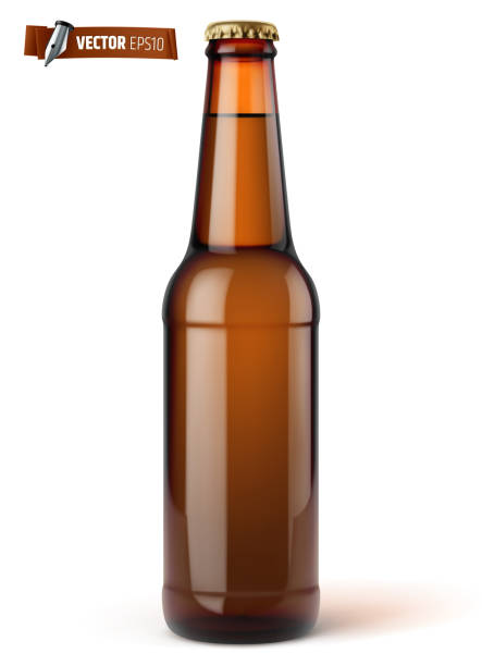 illustrations, cliparts, dessins animés et icônes de bouteille réaliste de vecteur de bière - beer bottle beer bottle alcohol