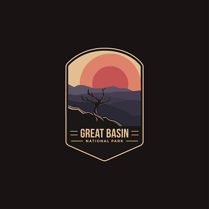 Emblem patch vector illustration of Great Basin National Park on dark background