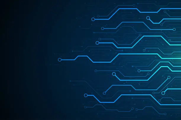 Vector illustration of Technology circuit board background design. Communication concept.