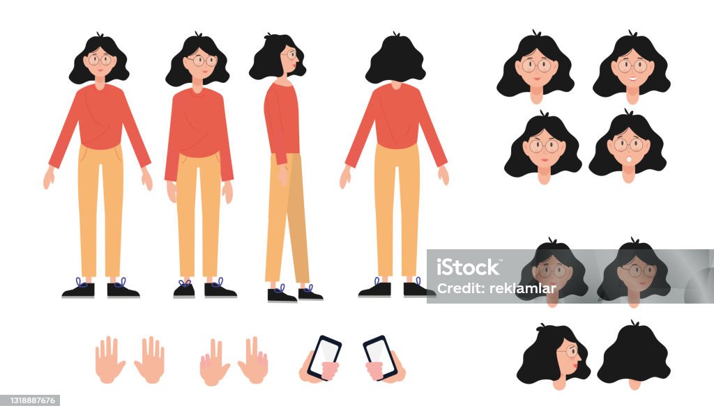 Ilustración de Mujer Joven Con Anteojos De Dibujos Animados Constructor De Personajes De Creación De Vectores Conjunto De Ilustración Vectorial Constructora Femenina Con Diversas Emociones En La Cara La Mano La Pierna Ilustración de Mujer Joven Con Anteojos De Dibujos Animados Constructor De Personajes De Creación De Vectores Conjunto De Ilustración Vectorial Constructora Femenina Con Diversas Emociones En La Cara La Mano La Pierna