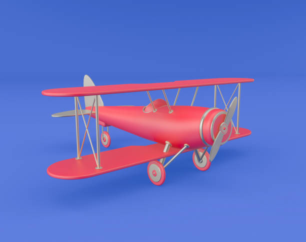 istock 3d render illustration of retro biplane. 1318893023