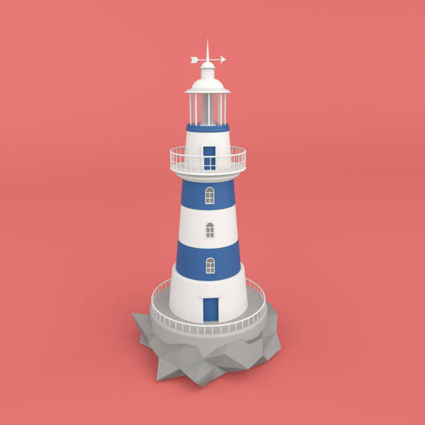 istock 3d render illustration of lighthouse. 1318893050