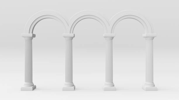 3d render illustration of colonnade.