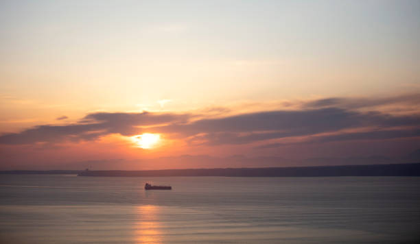 istock Logistics and transportation of International Container Cargo ship on Sunset 1318896272