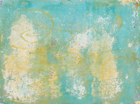 Hand painted background with multiple colors of pastel blue, yellow and white being the prominent colors. There are streaks of paint texture throughout the painting.