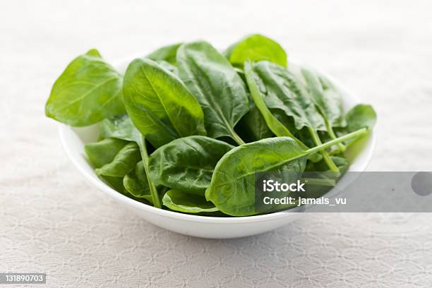 Fresh Spinach Stock Photo - Download Image Now - Spinach, Bowl, Close-up