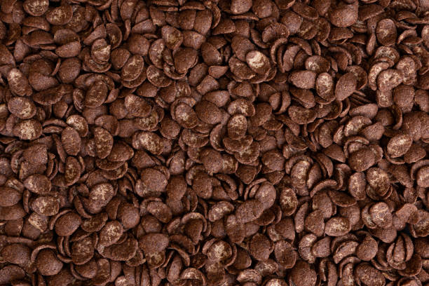 istock background with chocolate flakes, healthy breakfast concept 1318908363