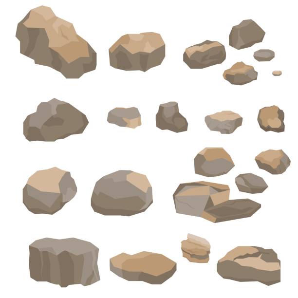 Rock Stone Big Set Cartoon Set Of Different Boulders Stones And Rocks Flat  Style Cobblestones Of Various Shapes Stock Illustration - Download Image  Now - iStock