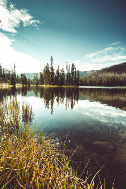 lac dans le grand parc national de teton - wyoming teton range jackson hole autumn photos et images de collection