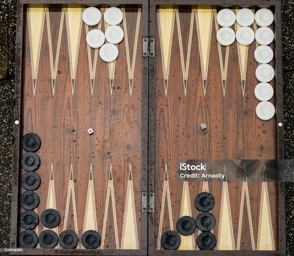 Dice roll on backgammon board Backgammon, Motion, Sharpness, Brown, Board Game Backgammon Stock Photo