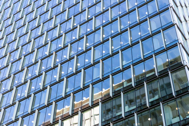 istock Closeup modern office building, abstract background with copy space 1318924842