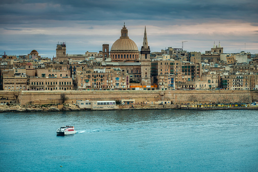 Beautiful architecture of the Valletta city, capital of Malta