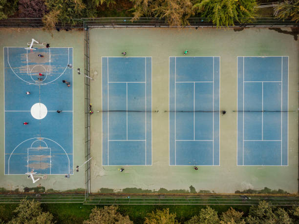 istock Aerial view of sport courts 1318926049