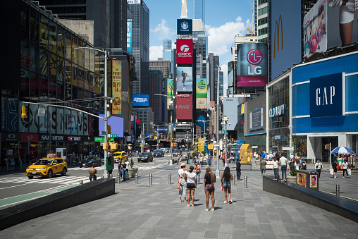 Manhattan, New York. May 18, 2021. View of Times Square slowly trying to return to normalcy.