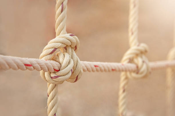 Tangled red ropes
