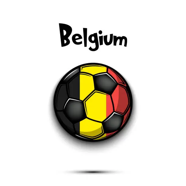 Vector illustration of Soccer ball with Belgium national flag colors