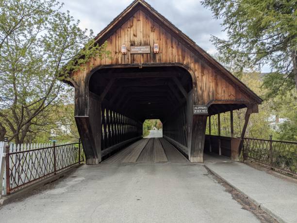 istock Covered bridge in Woodstock Vermont 1318936096