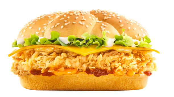 plans de différents styles de sandwichs burger - chicken sandwich photos et images de collection