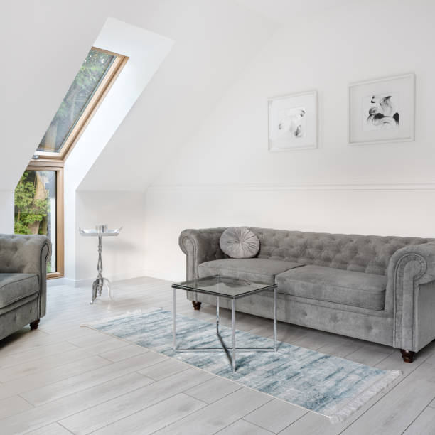 istock Simple attic living room 1318946356