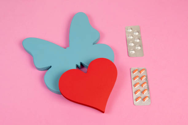 istock Butterfly symbolizing the thyroid and the shape of a heart 1318947383