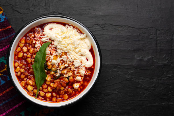 istock Red corn esquites on dark background. Mexican food 1318947759