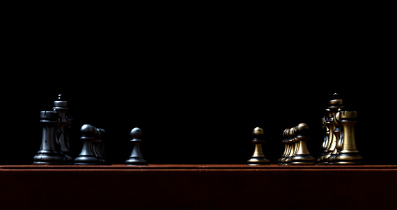 Chess Board in front of black background
