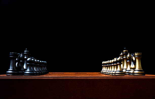 Chess Board in front of black background