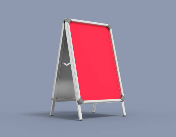 istock Metallic Outdoor Stand Mockup Set, isolated 1318949181