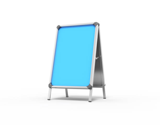 Metallic Outdoor Stand Mockup Set, isolated